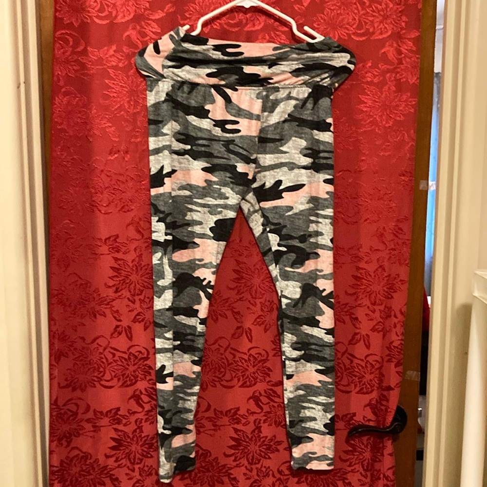 Pink Mixed With Black And White Pants